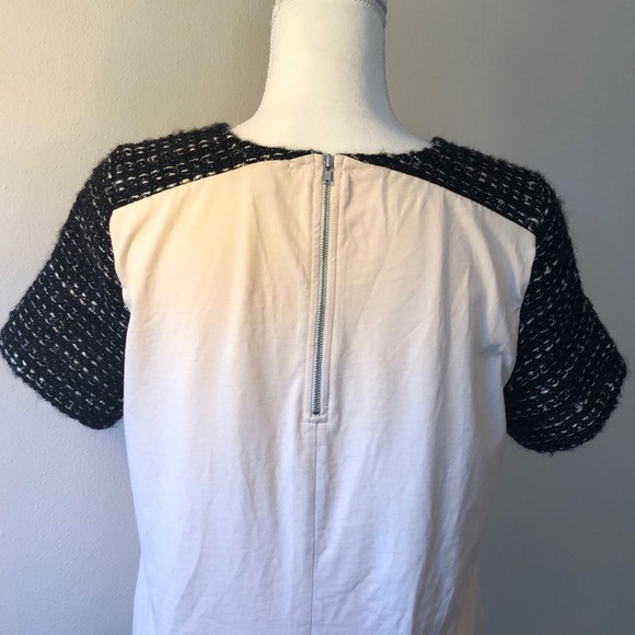 J. Crew T-Shirt with Tweed Sleeves - M - Picture 5 of 5